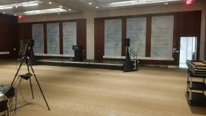 Maxwell Alumni Awards Ceremony event room at CSIS in Washington DC before setup